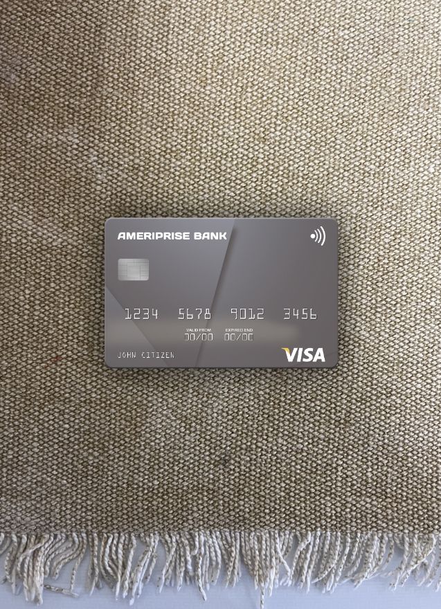 Download USA Ameriprise Bank visa card photolook front Photoshop template